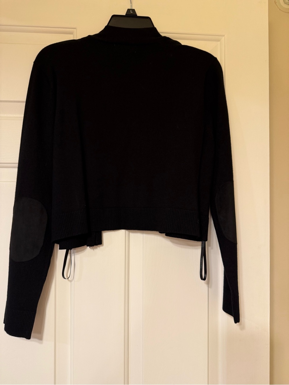 Calvin Klein Black Open-Front Women's Cropped Sweater - Picture 2 of 4